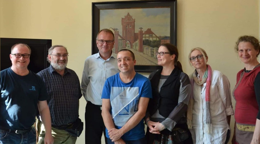 Torsten Müller, Karsten Jagau, Bürgermeister von Templin Detlef Tabbert, Maik Bening, Anita Gröger, Cornelia Siebung, Jana Wolff. Foto: Stephan Martini