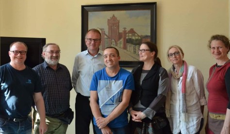 Torsten Müller, Karsten Jagau, Bürgermeister von Templin Detlef Tabbert, Maik Bening, Anita Gröger, Cornelia Siebung, Jana Wolff. Foto: Stephan Martini